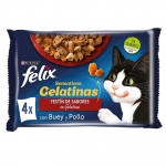 Felix Sensations Comida húmeda para Gatos en Gelatina Selección de Carnes