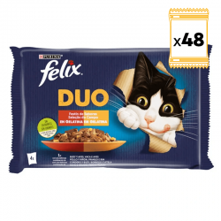 Felix Duo Comida húmeda para Gatos en Gelatina con Selección de Carnes