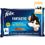 Felix Fantastic Comida húmeda para Gatos en Gelatina Selección de Pescados