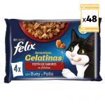 Felix Sensations Comida húmeda para Gatos en Gelatina Selección de Carnes