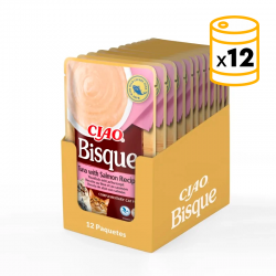 Ciao Bisque Comida Húmeda en Puré para Gatos con Atún y Salmón
