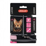 Zolux Kit Arnés y Correa Reflectante para Gatos Negro