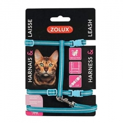 Zolux Kit Arnés y Correa Reflectante para Gatos Azul