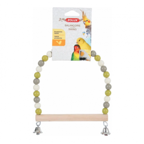 Zolux Columpio de Bolas + Percha de Madera para Pájaros