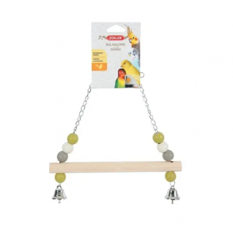 Zolux Columpio de Madera y Cadena de Metal para Pájaros