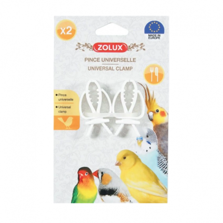 Zolux 2 Pinzas Universales Soporte de Comida para Pájaros