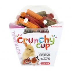 Zolux Crunchy Cup Snack Natural de Zanahoria, Alfalfa y Remolacha para Pequeños Mamíferos