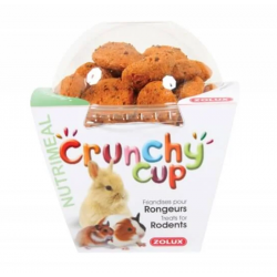 Zolux Crunchy Cup Snack Natural de Zanahoria y Lino para Pequeños Mamíferos