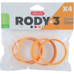 Zolux 4 Anillos Conectores para Tubos Rody3 para Pequeños Mamíferos color Amarillo