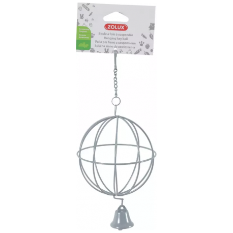 Zolux Bola Colgante Gris para Heno de Pequeños Mamíferos