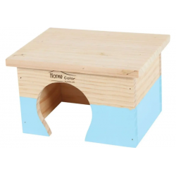 Zolux Caseta de Madera para Roedores Pequeños Color Azul