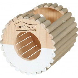 Zolux Caseta Redonda de Madera para Roedores Medianos Color Blanco