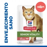 Hills Science Plan Senior Vitality Mature Adult 7+ alimento para gatos sabor salmón (pouch)