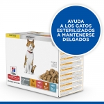 Hills Science Plan Sterilised Multipack sobres para gatos de carne y pescado