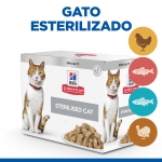Hills Science Plan Sterilised Multipack sobres para gatos de carne y pescado