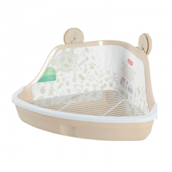 Zolux Arenero de Esquina Beige para Pequeños Mamíferos con Rejilla Extraible