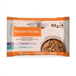Nature´s Variety Bites Comida Húmeda en Salsa para Gatos con Sabor a Pavo y Atún