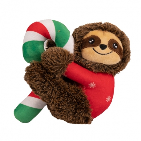 Pawise Perezoso con Bastón de Caramelo de Navidad Peluche para Perros