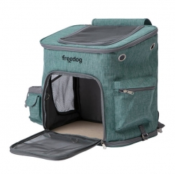 Freedog Mochila Transportín de Viaje para Perros y Gatos Color Verde