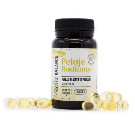 Wild Balance Pelaje Radiante Cápsulas de Omega 3 para Perros y Gatos