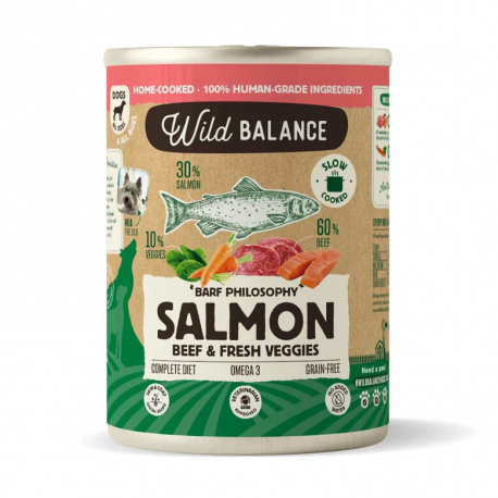 Wild Balance Barf Salmon Comida Húmeda Para Perros con Salmon y Ternera