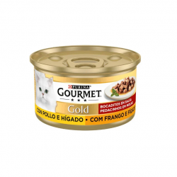 Gourmet Gold Bocaditos en Salsa con Pollo e Hígado Comida Húmeda para Gatos