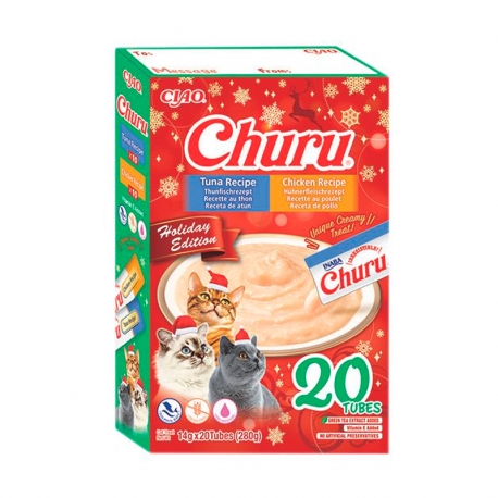Churu Caja de Navidad con Snacks de Atún y Pollo para Gatos
