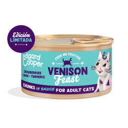 Edgard & Cooper Comida Húmeda en Salsa para Gatos Especial Navidad con Venado