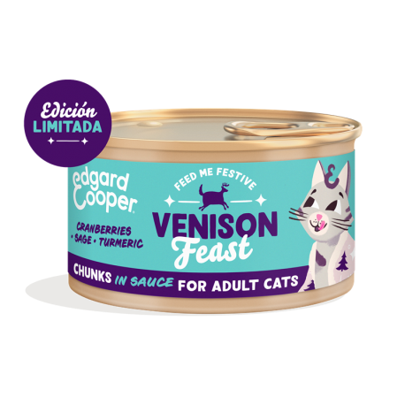 Edgard & Cooper Comida Húmeda en Salsa para Gatos Especial Navidad con Venado