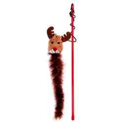 Pawise Caña Plumero Reno de Navidad Juguete para Gatos