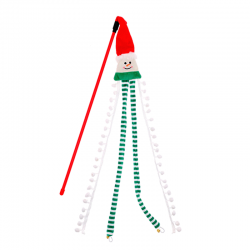 Pawise Caña Plumero Snowman de Navidad Juguete para Gatos