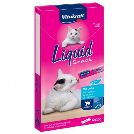 Vitakraft Liquid Snack Cremoso para Gatos de Salmón con Omega 3