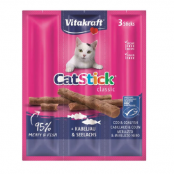 Vitakraft CatStick Snack para Gatos con Bacalao y Atún
