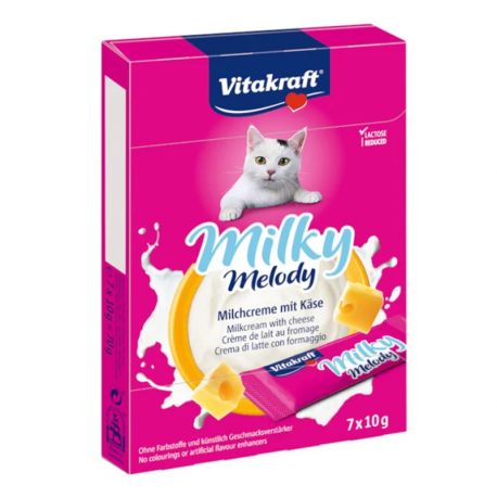 Vitakraft Milky Melody Snack Cremoso para Gatos con Leche y Queso