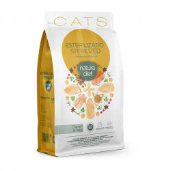 Natura Diet Sterilized Pienso para Gatos Esterilizados con Pollo y Vegetales