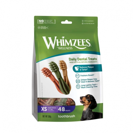 Whimzees Toothbrush Pack Snacks Dentales XS Para Perros Mini