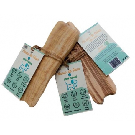 HobbitAlf Hueso de Madera de Olivo Snack Mordedor para Perros