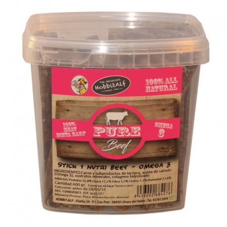 HobbitAlf Barritas de Ternera Omega3 Snack para Perros