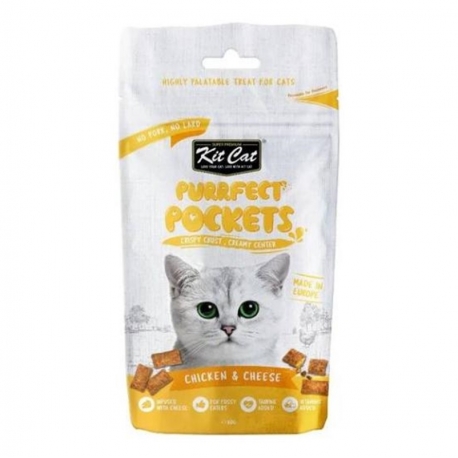 Kit Cat Purrfect Pockets Snack para Gatos con Pollo y Queso