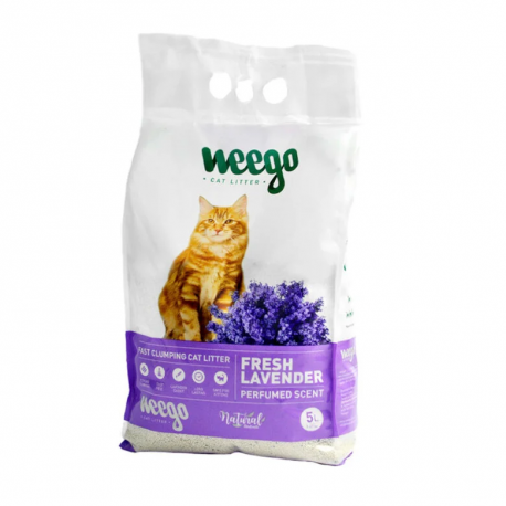 Weego Fresh Lavender Arena Aglomerante para Gatos Aroma Lavanda