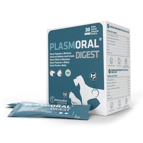 Plasmoral Digest alimento complementario para perros 30 sobres