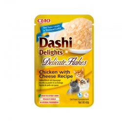 Churu Dashi Delight Flakes Comida Húmeda en Caldo con Pollo y Queso