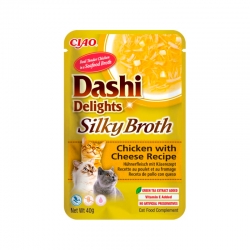 Churu Dashi Delights Silky Broth Comida Húmeda en Caldo con Pollo y Queso