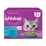 Whiskas Selección de Pescados Comida Húmeda en Salsa para Gatos MEGAPACK 38+10 Gratis