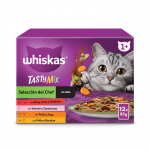 Whiskas Tasty Mix Selección del Chef Comida Húmeda en Salsa para Gatos MEGAPACK 38+10 Gratis