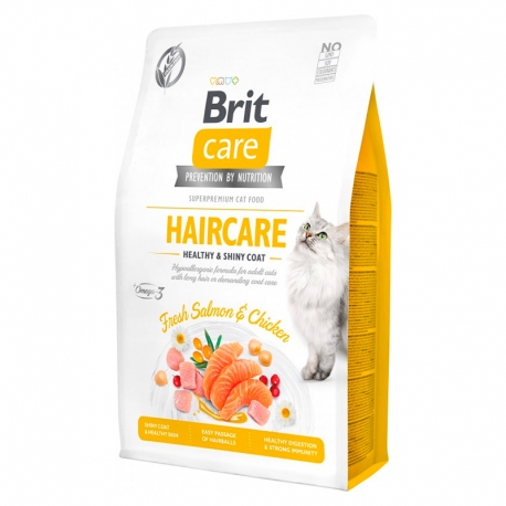 Brit care cat haircare healthy shiny coat pienso para gatos