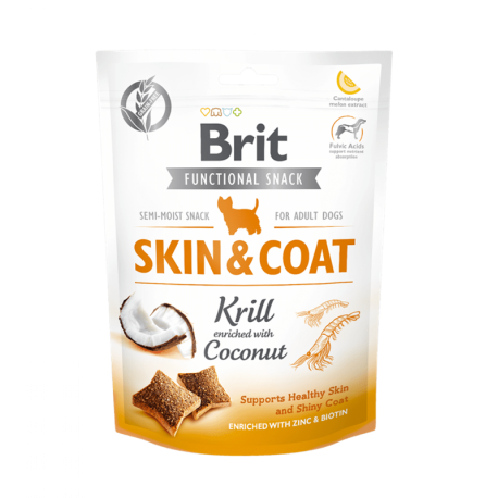 Brit care dog functional snack piel pelo camaron