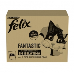 Felix Fantastic Megapack Comida Húmeda para Gatos en Gelatina Selección de Carnes y Aves