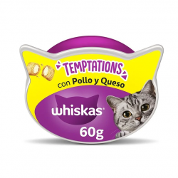 Whiskas Temptations Snacks para Gato con Pollo y Queso