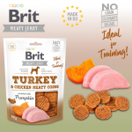 Brit jerky snack meaty coins pavo premios para perro